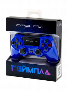 Геймпад беспроводной Bluetooth джойстик для PS4, ПК, Android Орбита OT-PCG12 синий